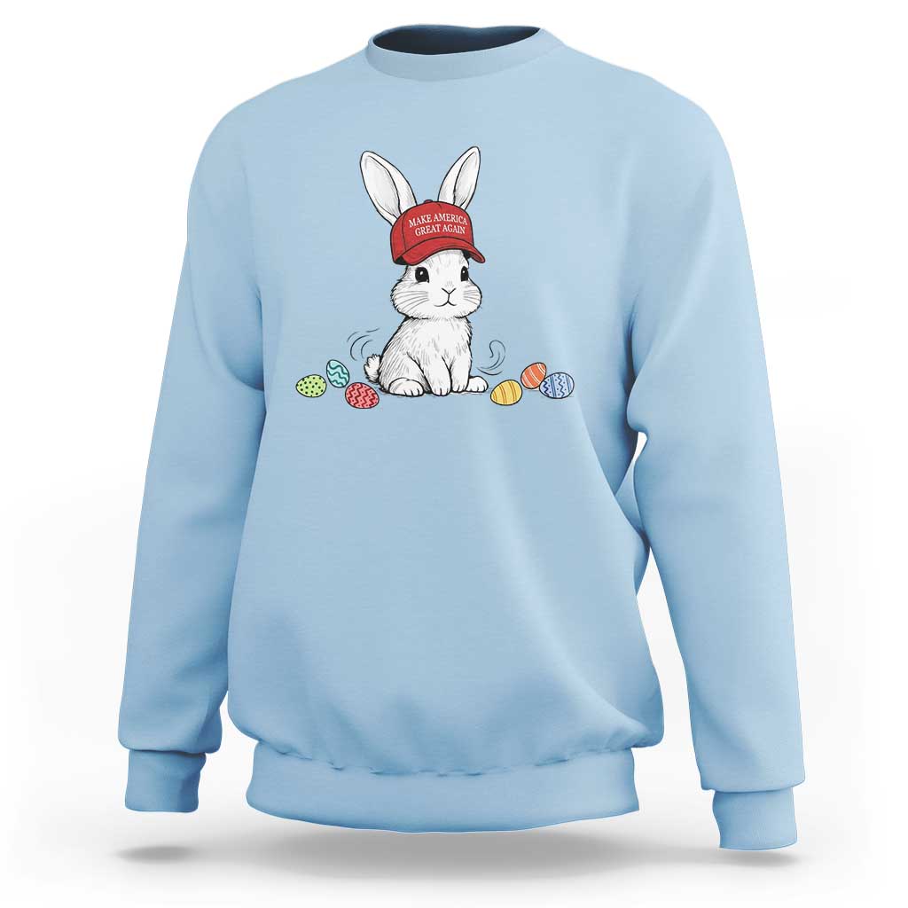Funny Easter Bunny Wearing Hat American Sweatshirt