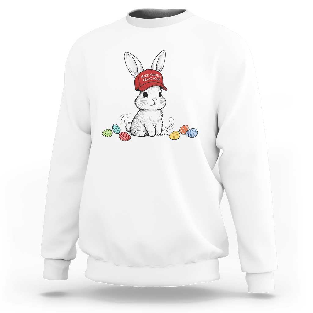 Funny Easter Bunny Wearing Hat American Sweatshirt