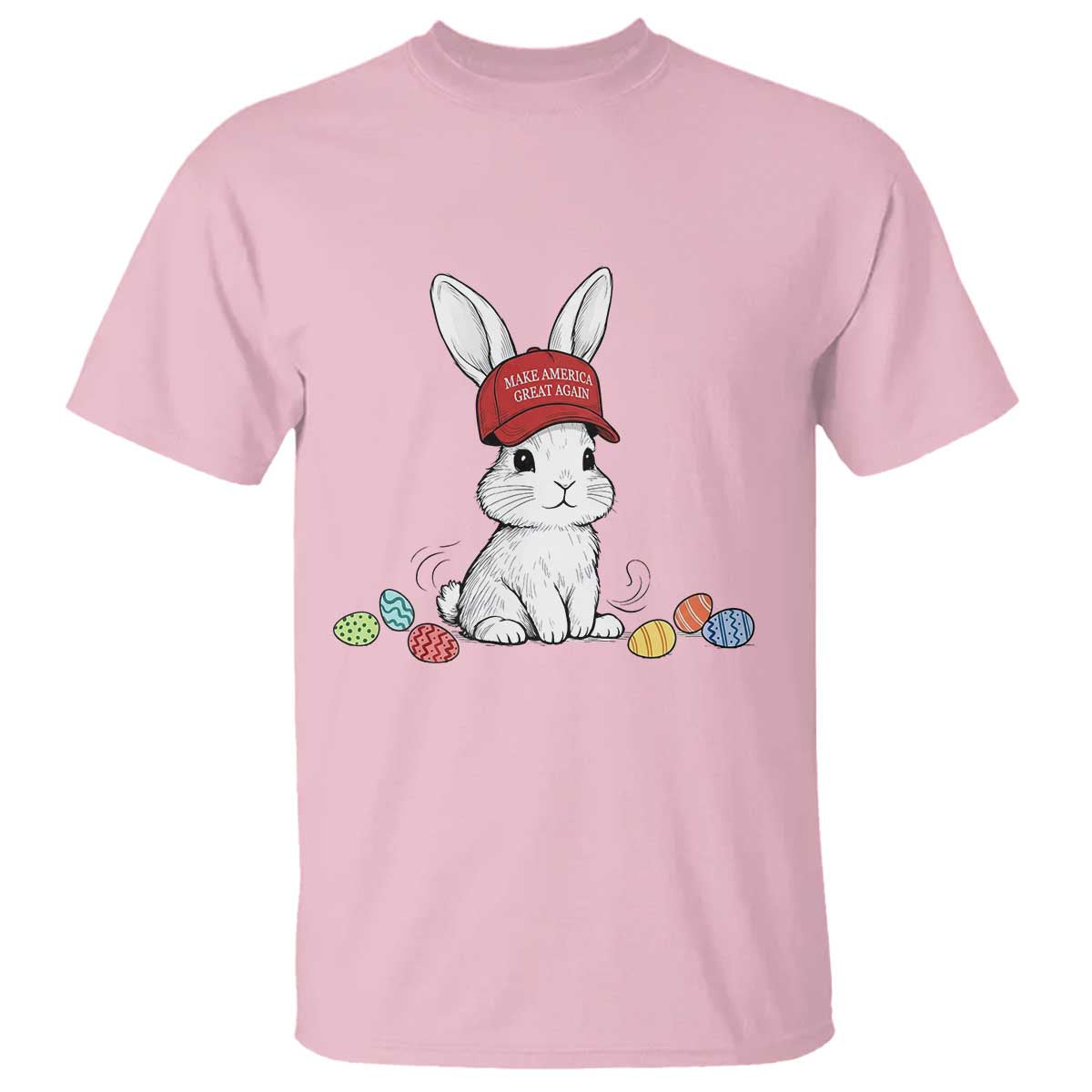Funny Easter Bunny Wearing Hat American T Shirt