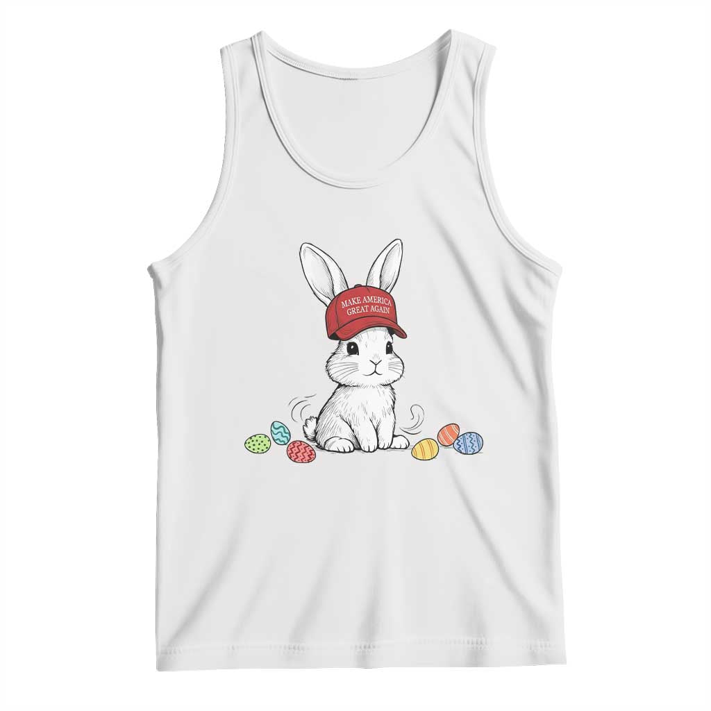 Funny Easter Bunny Wearing Hat American Tank Top