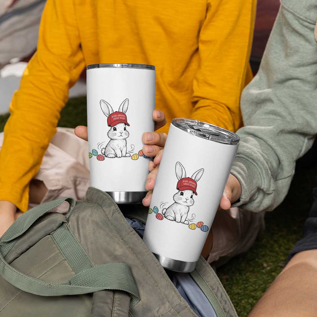 Funny Easter Bunny Wearing Hat American Tumbler Cup