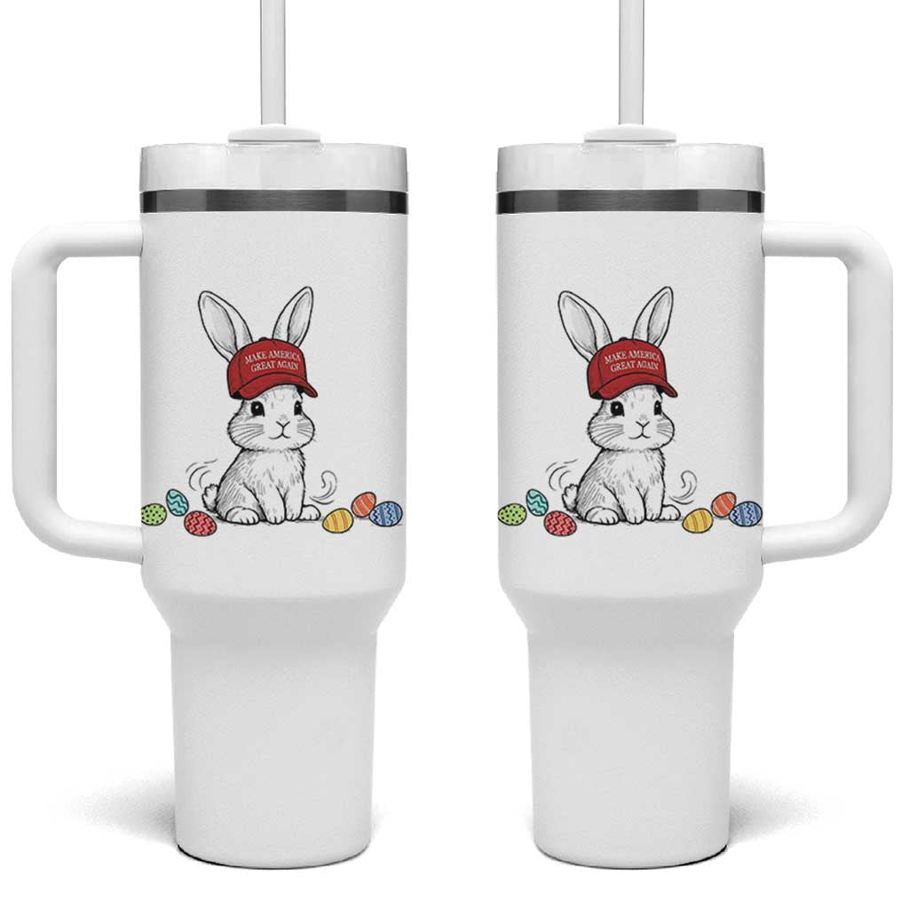 Funny Easter Bunny Wearing Hat American Tumbler With Handle