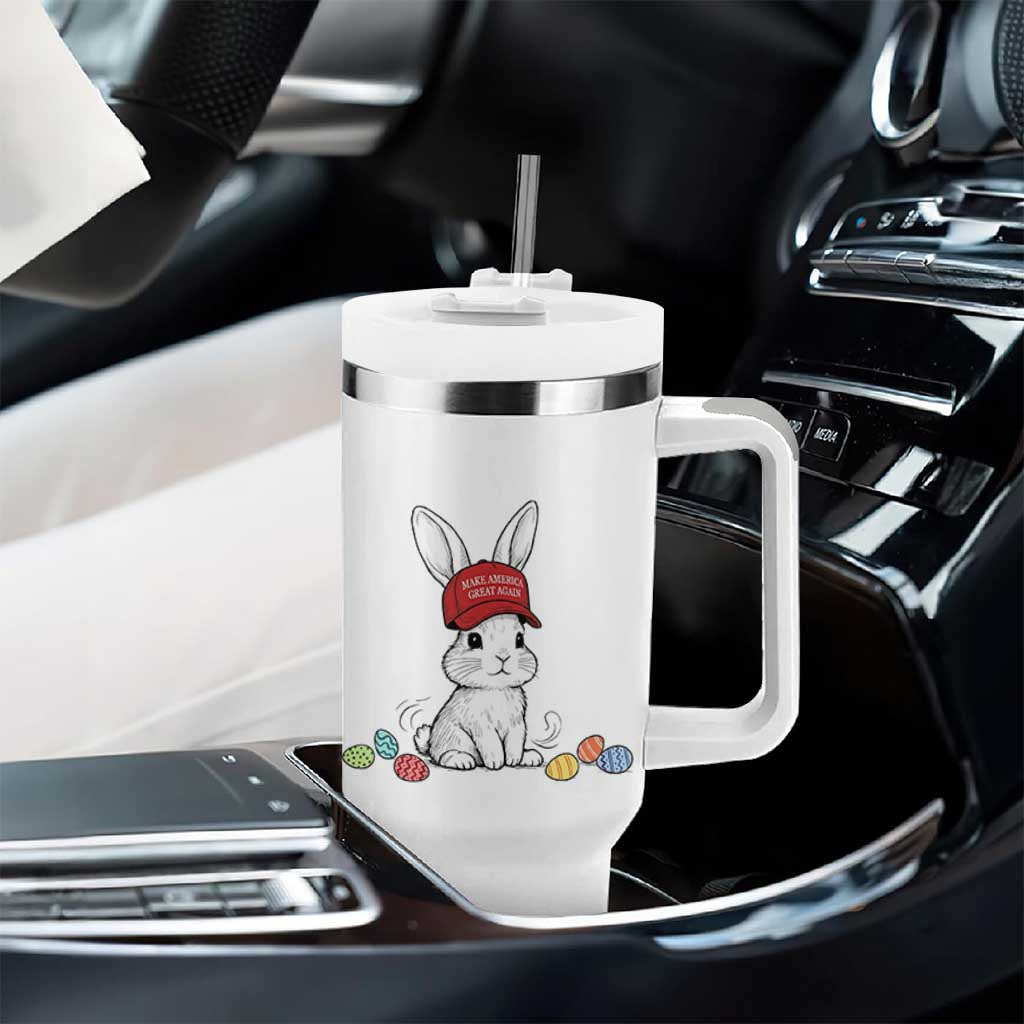 Funny Easter Bunny Wearing Hat American Tumbler With Handle