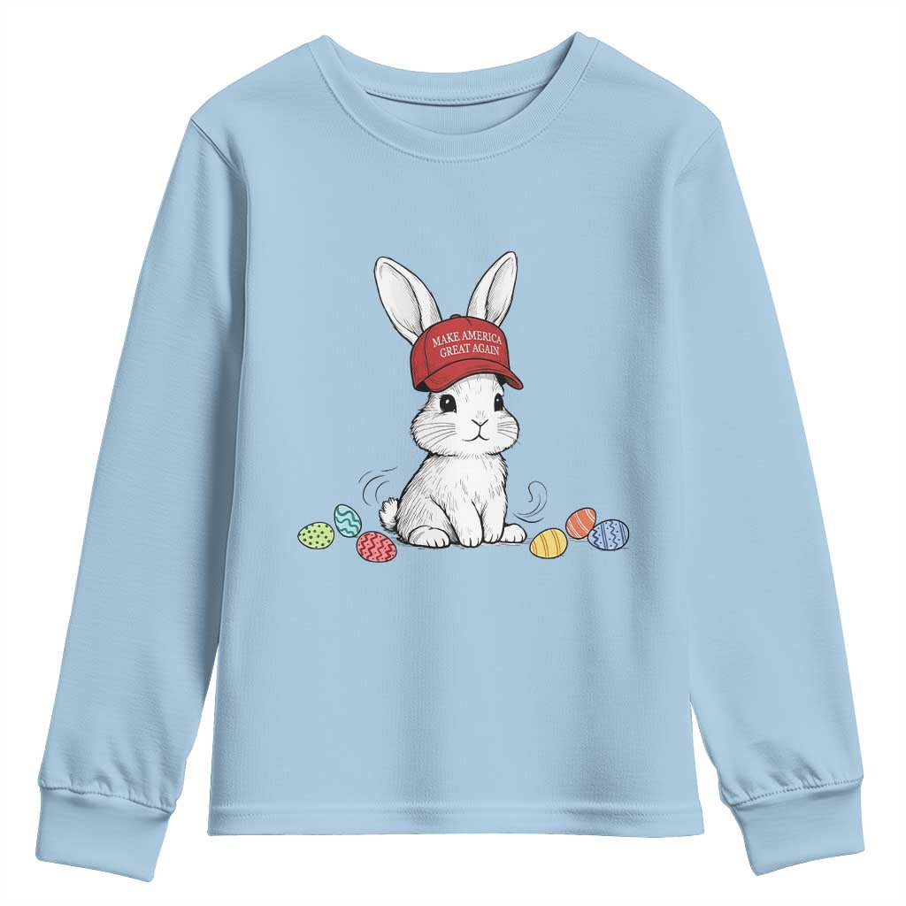 Funny Easter Bunny Wearing Hat American Youth Sweatshirt
