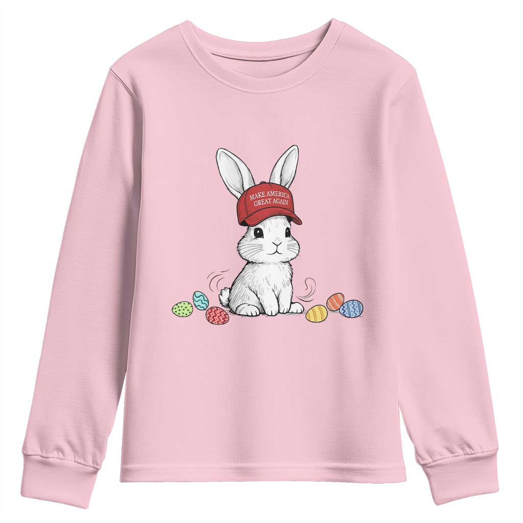 Funny Easter Bunny Wearing Hat American Youth Sweatshirt