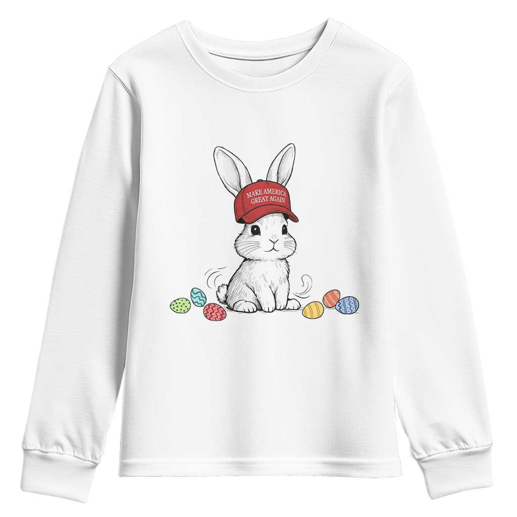 Funny Easter Bunny Wearing Hat American Youth Sweatshirt