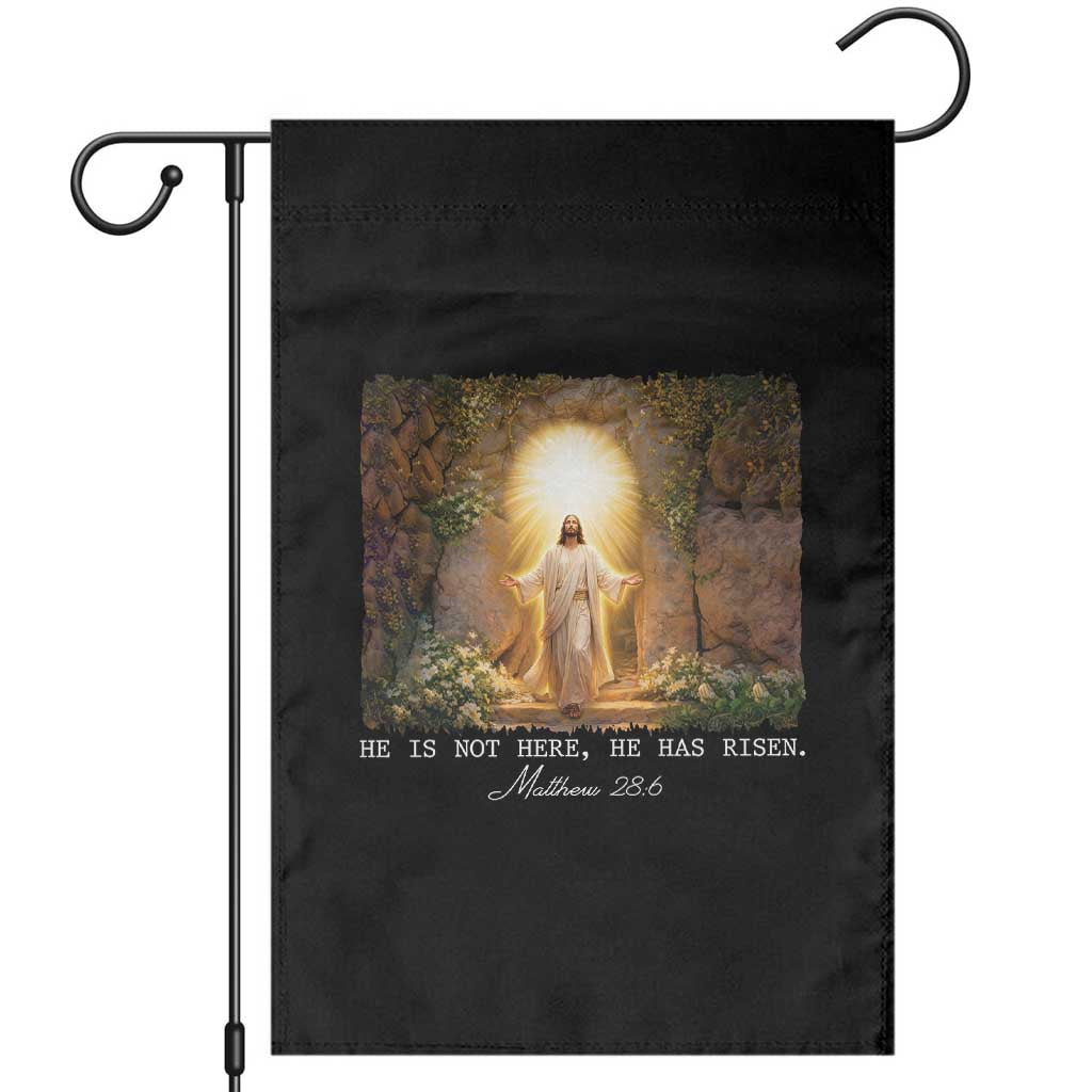 He Is Not Here He Has Risen Garden Flag Easter Christian Jesus