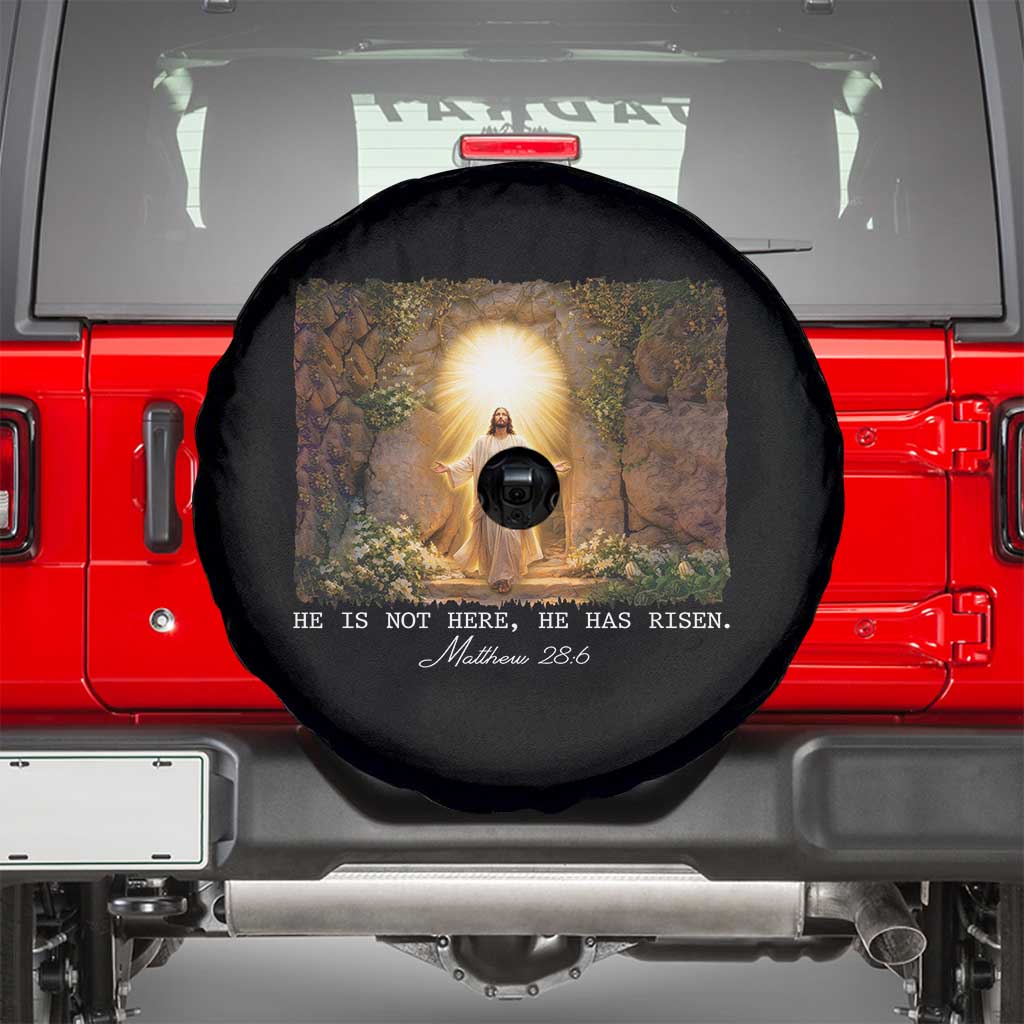 He Is Not Here He Has Risen Spare Tire Cover Easter Christian Jesus