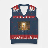 He Is Not Here He Has Risen V-Neck Knit Sweater Vest Easter Christian Jesus