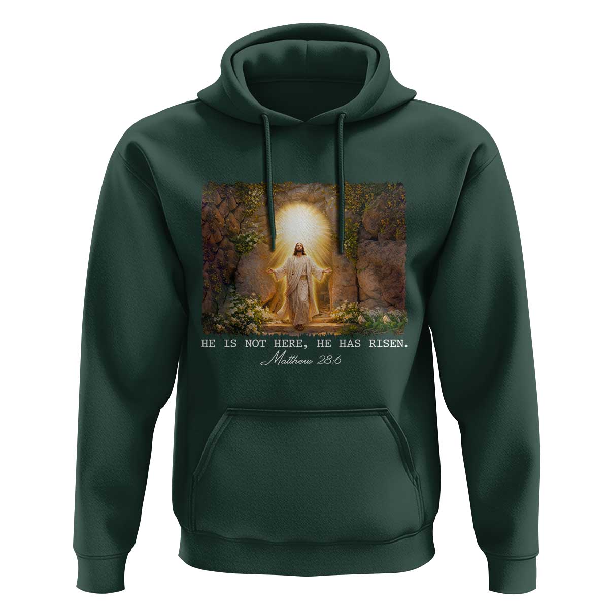He Is Not Here He Has Risen Hoodie Easter Christian Jesus