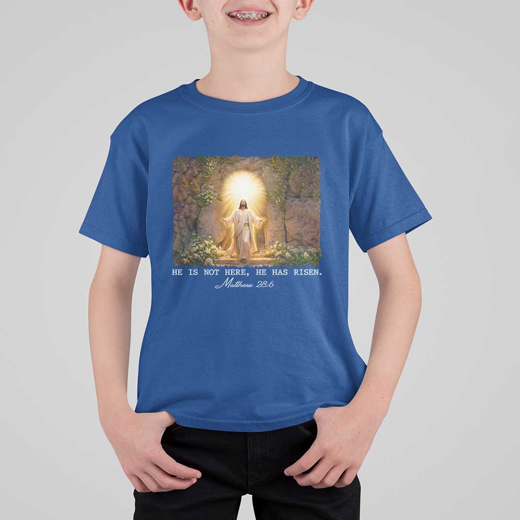 He Is Not Here He Has Risen T Shirt For Kid Easter Christian Jesus