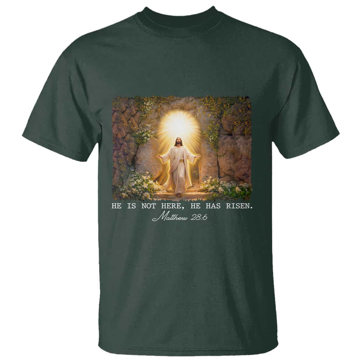 He Is Not Here He Has Risen T Shirt Easter Christian Jesus