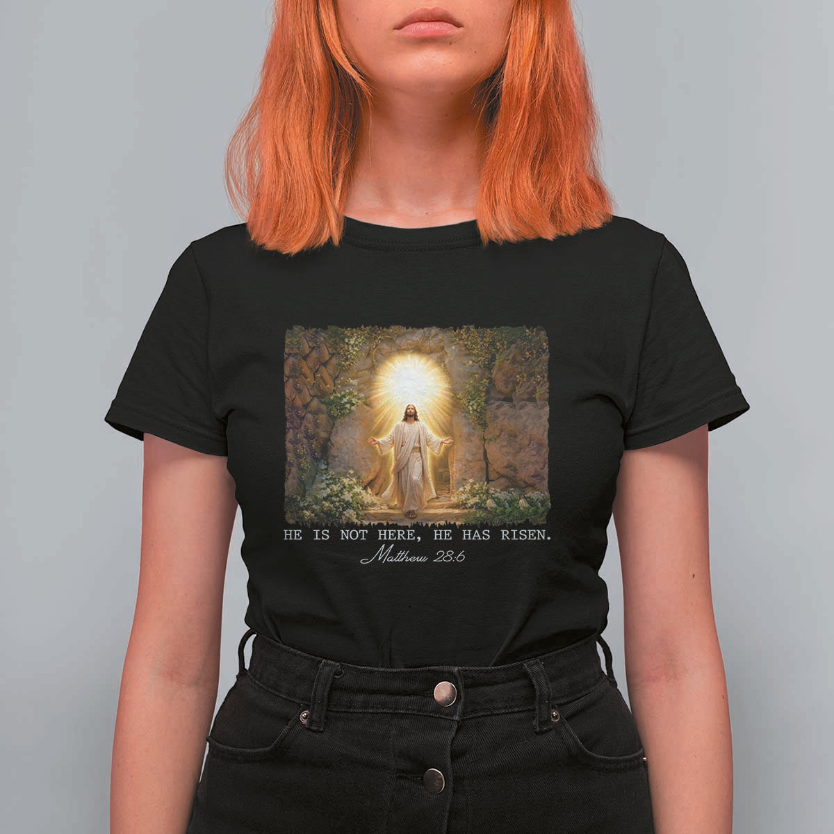 He Is Not Here He Has Risen T Shirt For Women Easter Christian Jesus