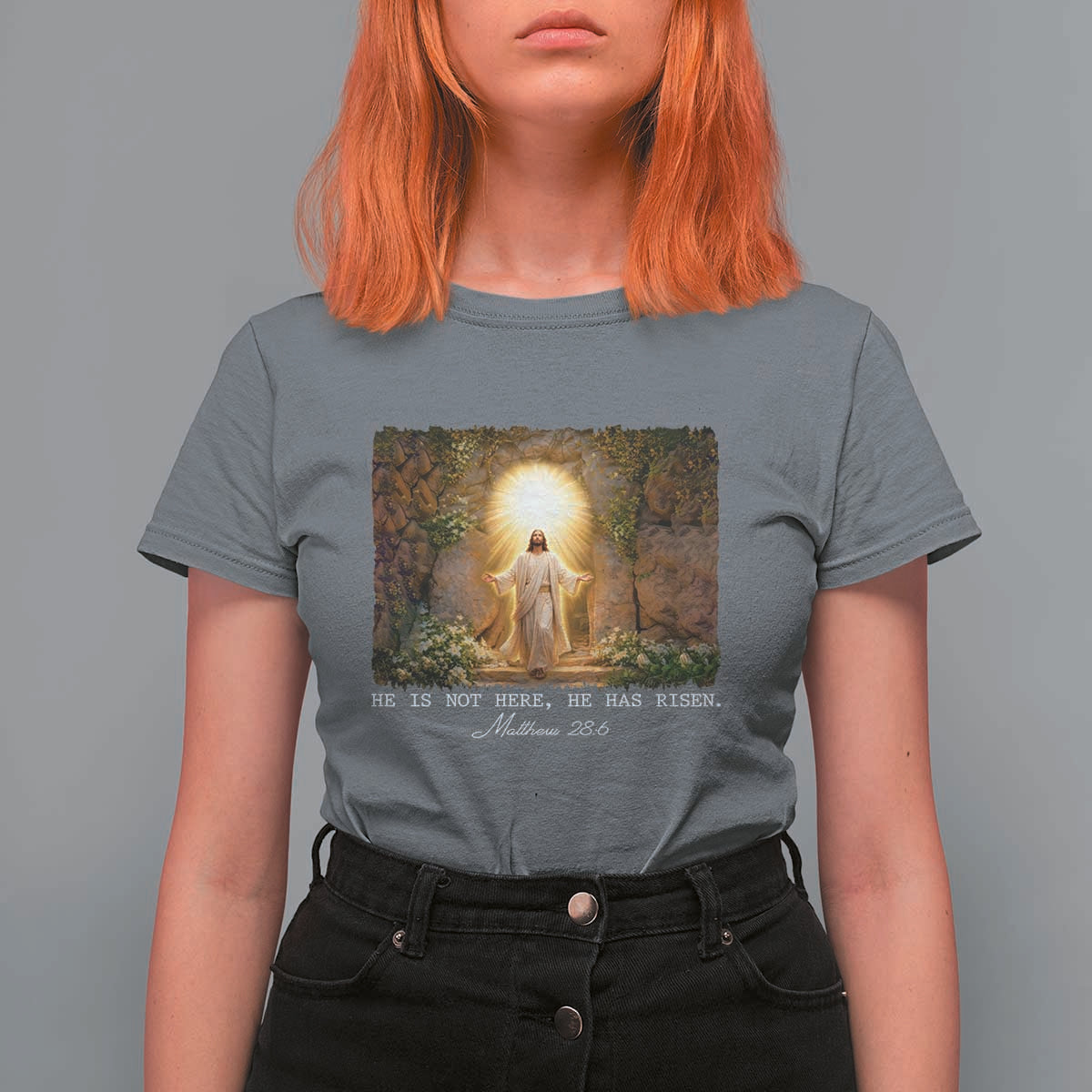 He Is Not Here He Has Risen T Shirt For Women Easter Christian Jesus