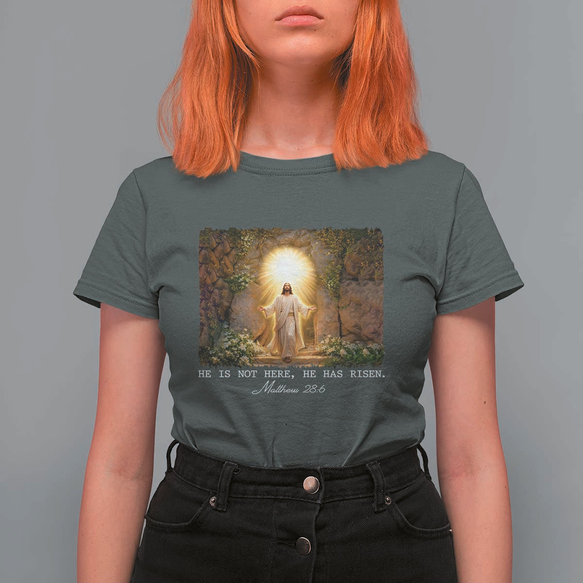 He Is Not Here He Has Risen T Shirt For Women Easter Christian Jesus
