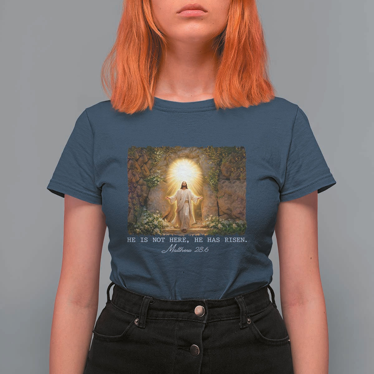 He Is Not Here He Has Risen T Shirt For Women Easter Christian Jesus