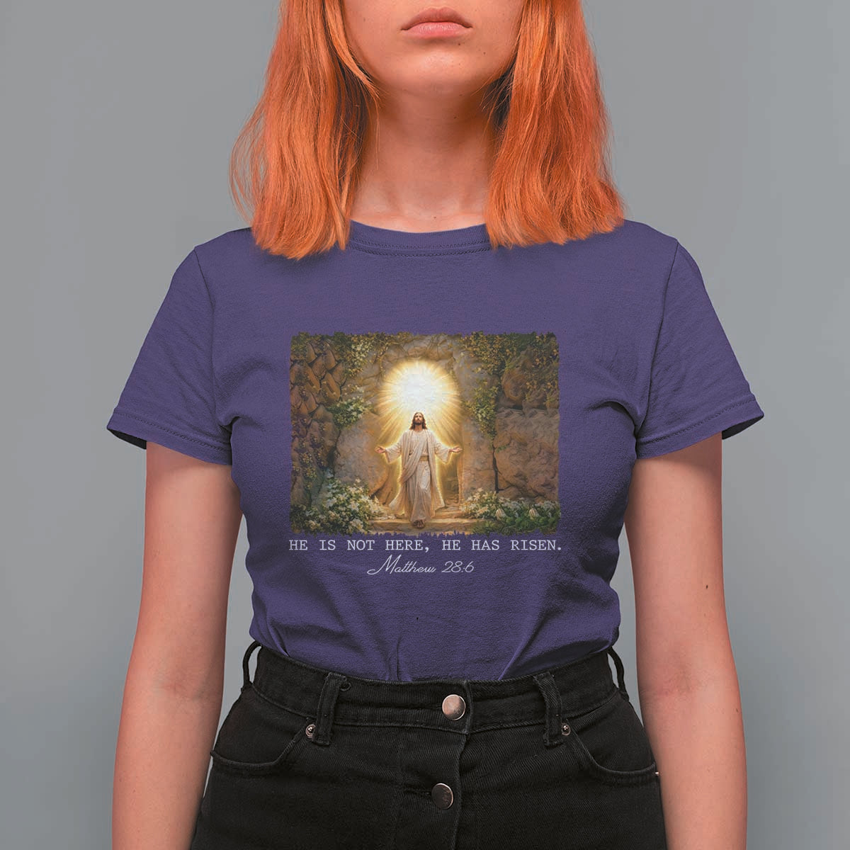 He Is Not Here He Has Risen T Shirt For Women Easter Christian Jesus
