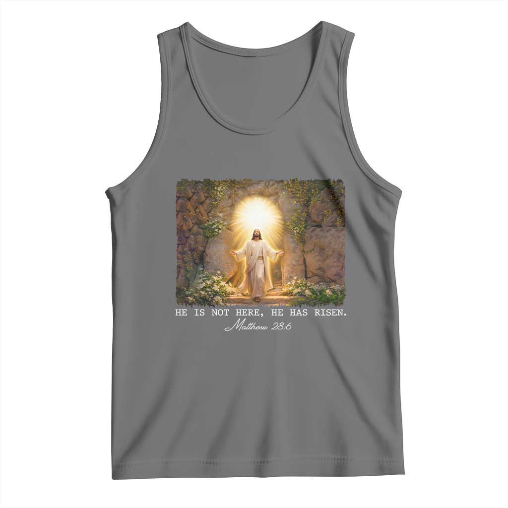 He Is Not Here He Has Risen Tank Top Easter Christian Jesus
