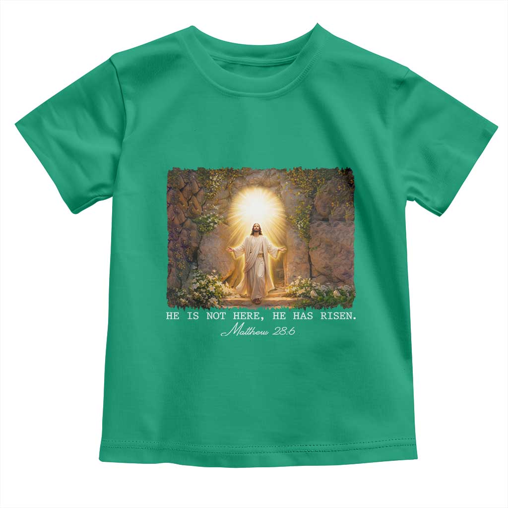 He Is Not Here He Has Risen Toddler T Shirt Easter Christian Jesus