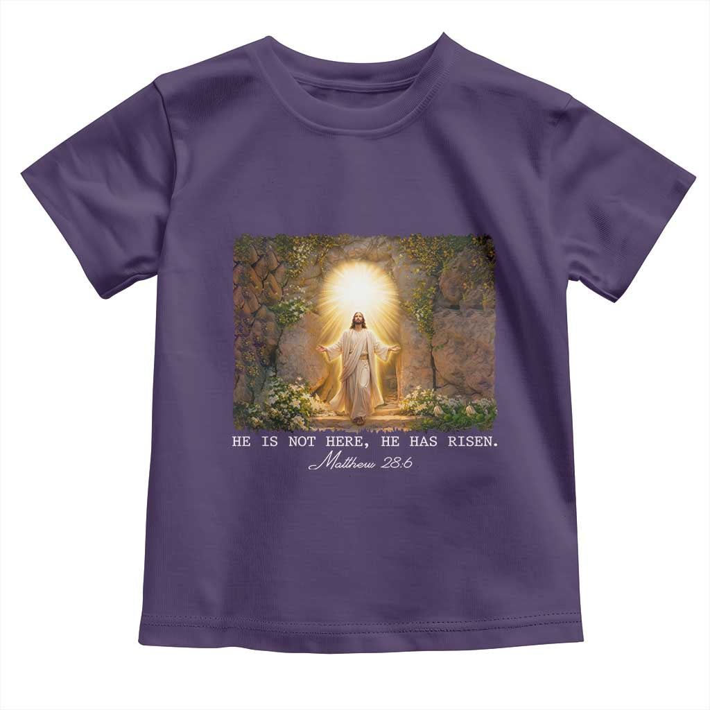 He Is Not Here He Has Risen Toddler T Shirt Easter Christian Jesus