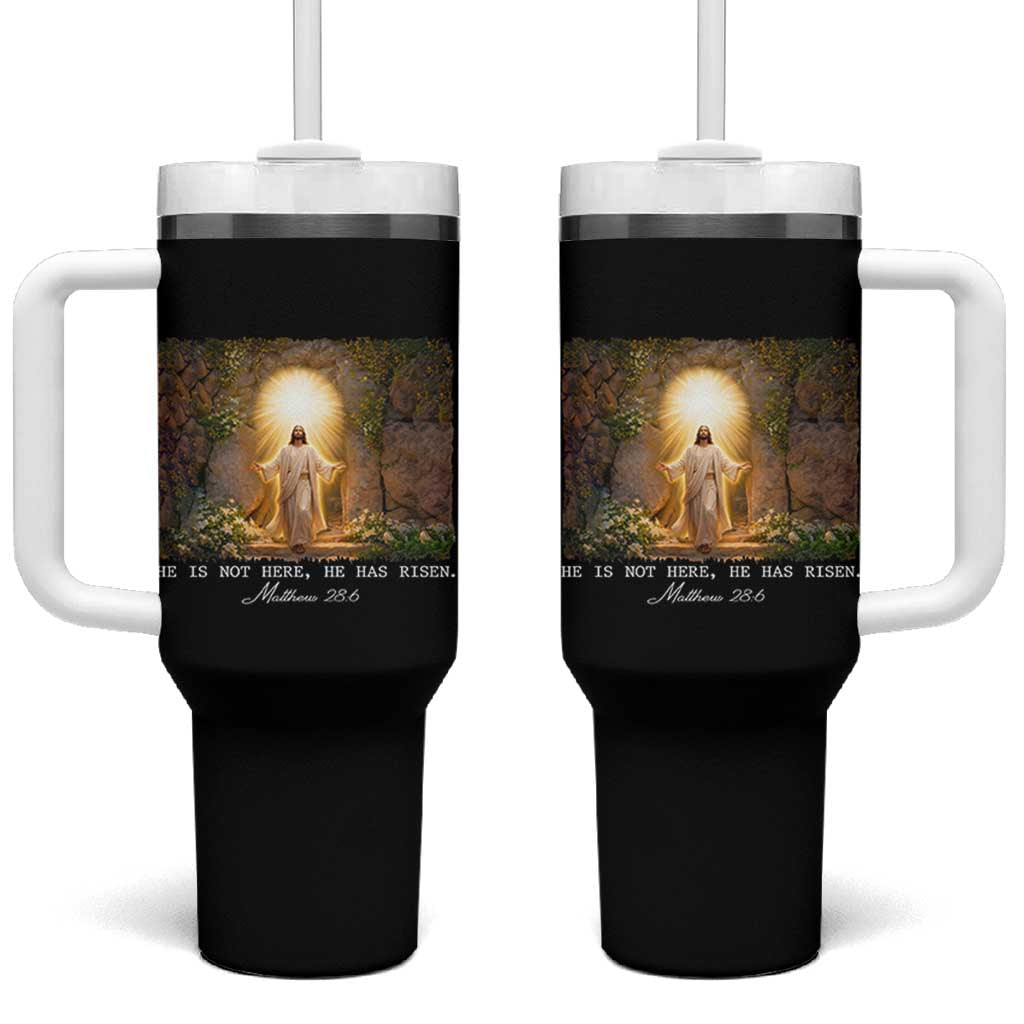 He Is Not Here He Has Risen Tumbler With Handle Easter Christian Jesus