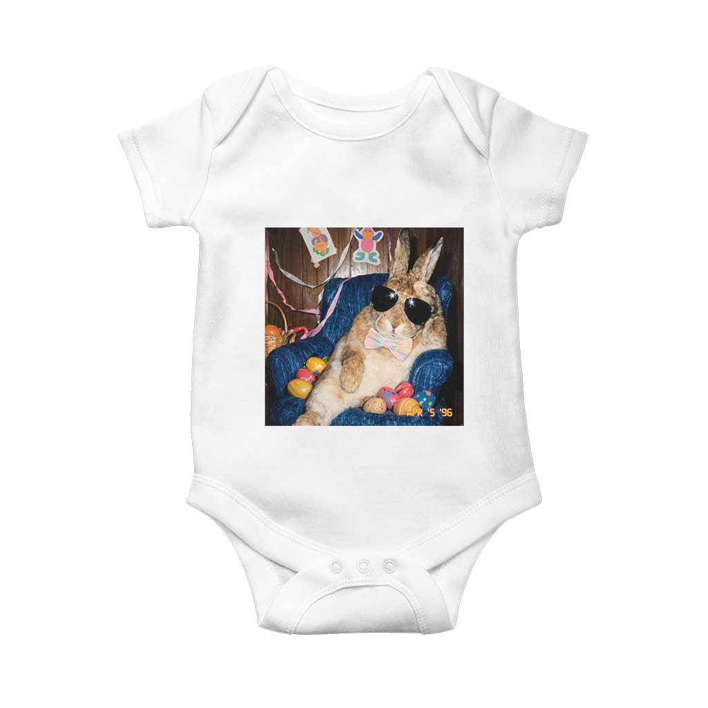 Funny Easter Bunny Sunglasses Graphic Baby Onesie