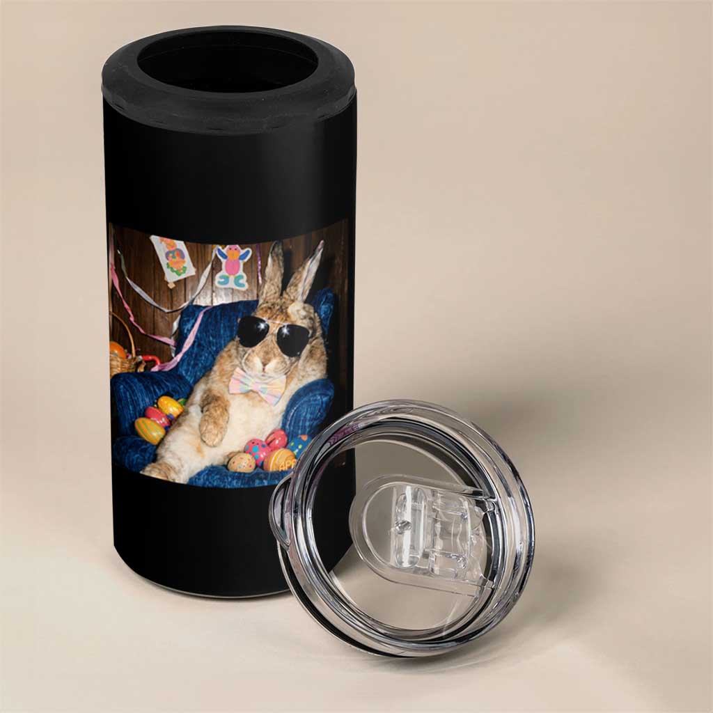 Funny Easter Bunny Sunglasses Graphic 4 in 1 Can Cooler Tumbler