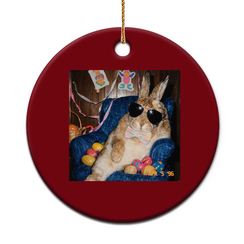 Funny Easter Bunny Sunglasses Graphic Ceramic Ornament