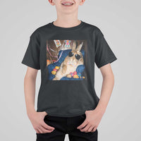 Funny Easter Bunny Sunglasses Graphic T Shirt For Kid