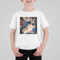 Funny Easter Bunny Sunglasses Graphic T Shirt For Kid