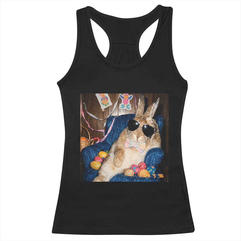 Funny Easter Bunny Sunglasses Graphic Racerback Tank Top
