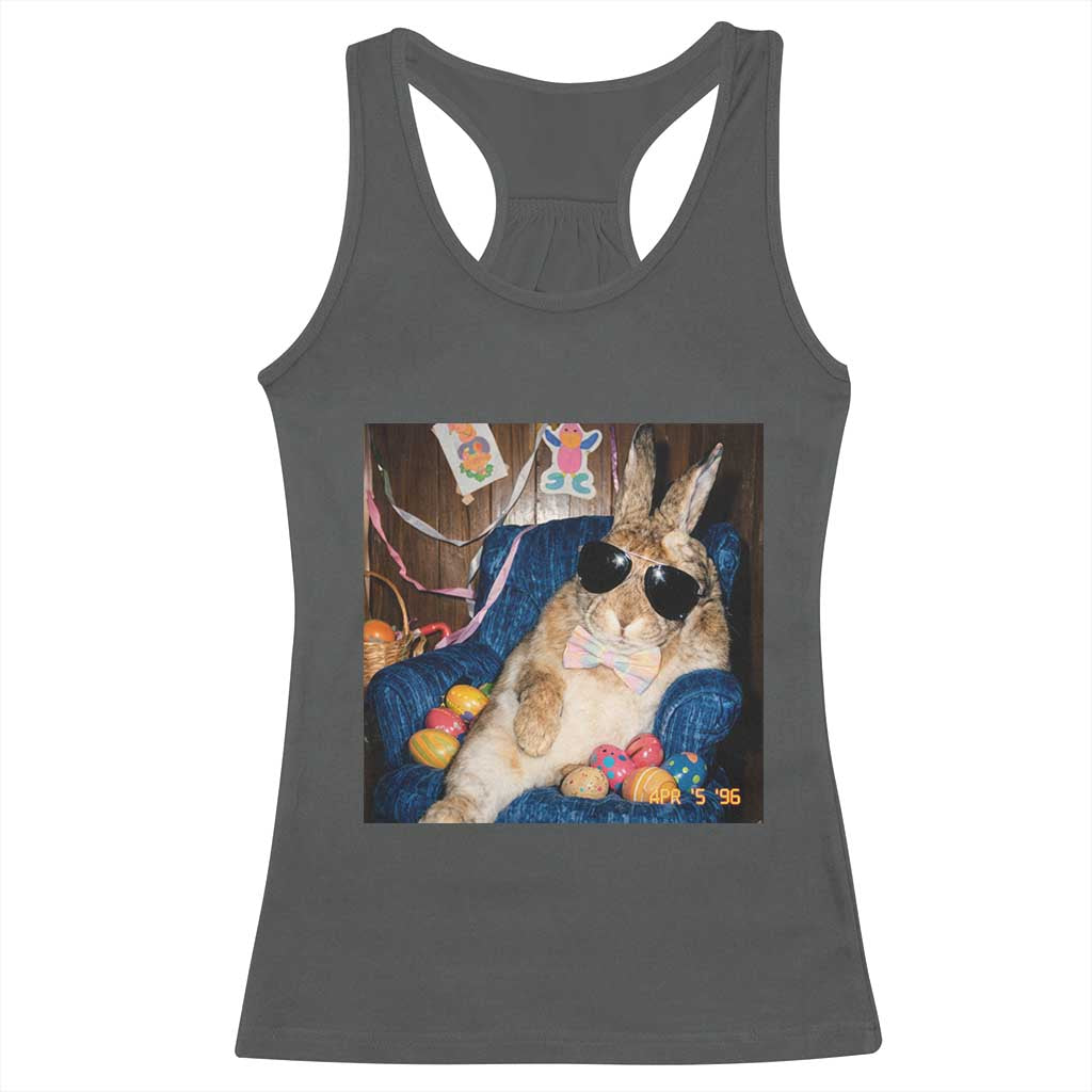 Funny Easter Bunny Sunglasses Graphic Racerback Tank Top