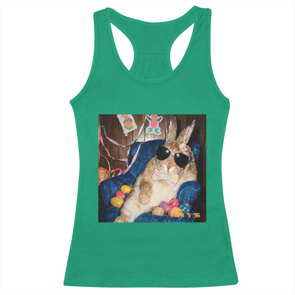 Funny Easter Bunny Sunglasses Graphic Racerback Tank Top