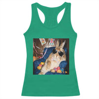 Funny Easter Bunny Sunglasses Graphic Racerback Tank Top