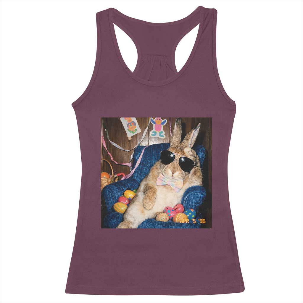 Funny Easter Bunny Sunglasses Graphic Racerback Tank Top