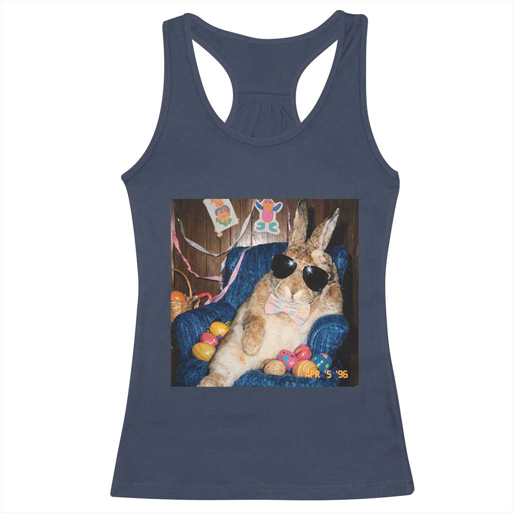 Funny Easter Bunny Sunglasses Graphic Racerback Tank Top