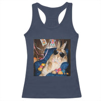 Funny Easter Bunny Sunglasses Graphic Racerback Tank Top