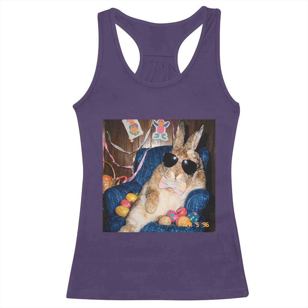 Funny Easter Bunny Sunglasses Graphic Racerback Tank Top