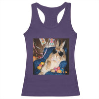 Funny Easter Bunny Sunglasses Graphic Racerback Tank Top
