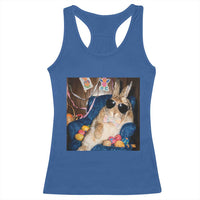 Funny Easter Bunny Sunglasses Graphic Racerback Tank Top