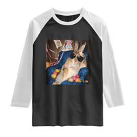 Funny Easter Bunny Sunglasses Graphic Raglan Shirt