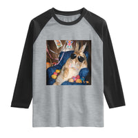 Funny Easter Bunny Sunglasses Graphic Raglan Shirt