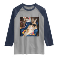 Funny Easter Bunny Sunglasses Graphic Raglan Shirt