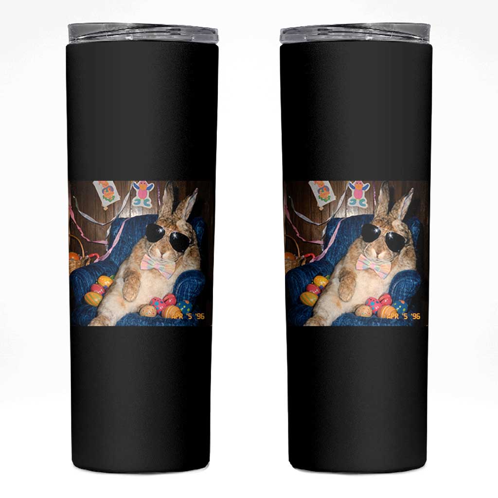 Funny Easter Bunny Sunglasses Graphic Skinny Tumbler