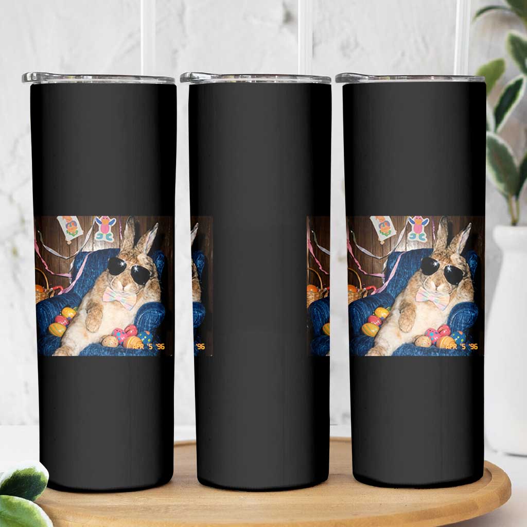 Funny Easter Bunny Sunglasses Graphic Skinny Tumbler