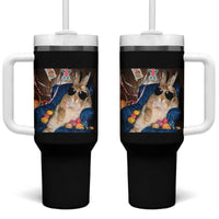 Funny Easter Bunny Sunglasses Graphic Tumbler With Handle