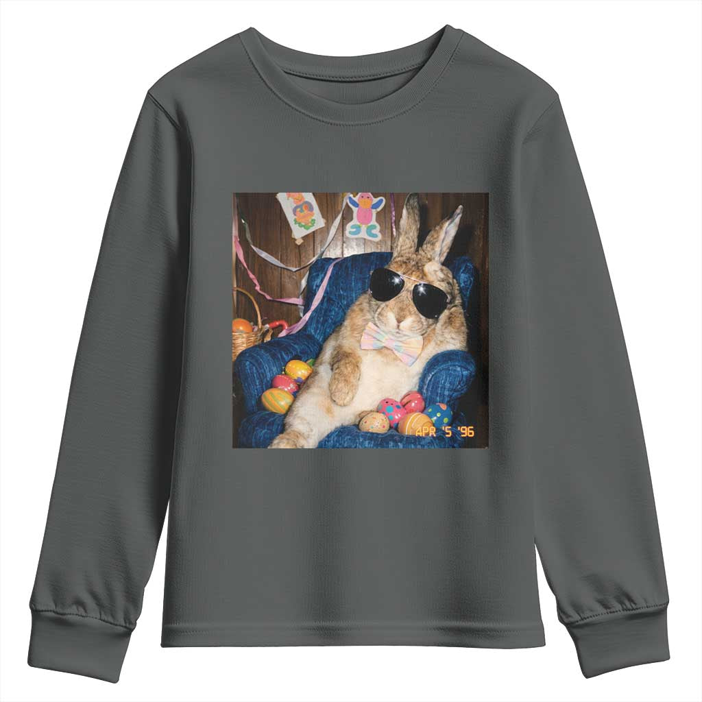 Funny Easter Bunny Sunglasses Graphic Youth Sweatshirt