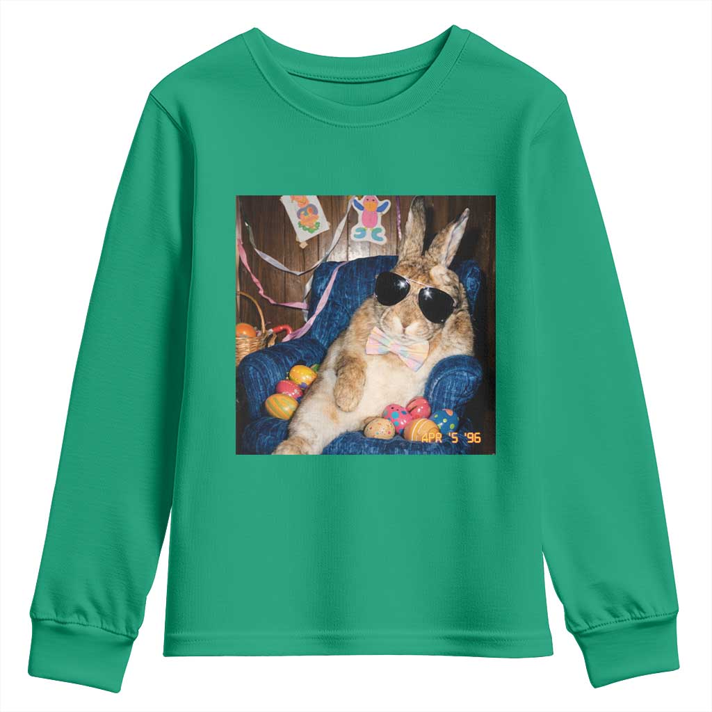 Funny Easter Bunny Sunglasses Graphic Youth Sweatshirt
