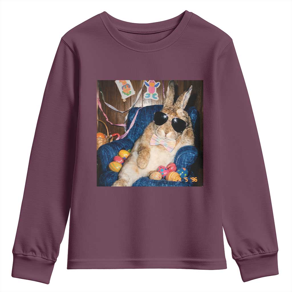 Funny Easter Bunny Sunglasses Graphic Youth Sweatshirt
