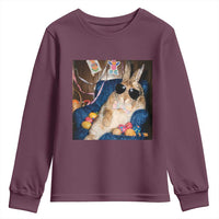 Funny Easter Bunny Sunglasses Graphic Youth Sweatshirt